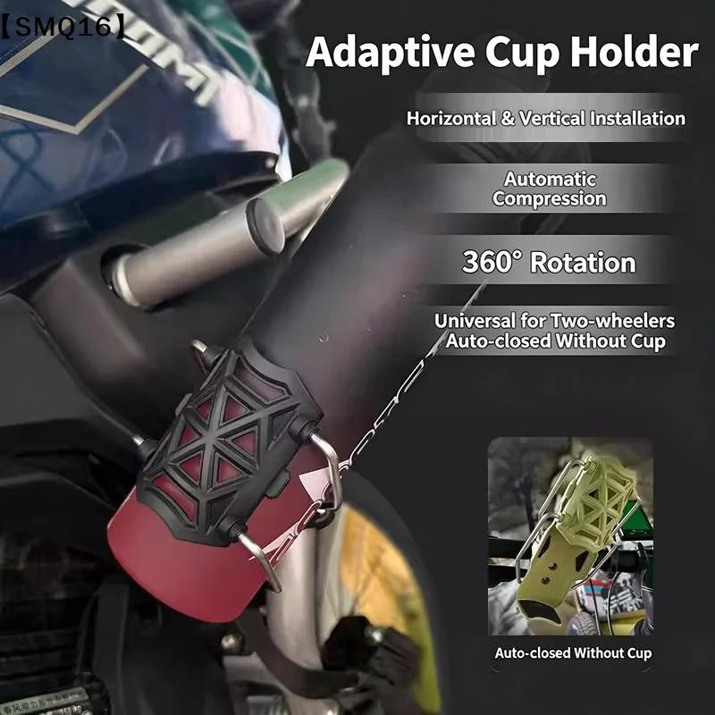 Universal Bicycle & Motorcycle Water Bottle Cage With Protective Cushioning Adjustable Concealed Cup Holder Beverage Holder【SMQ】