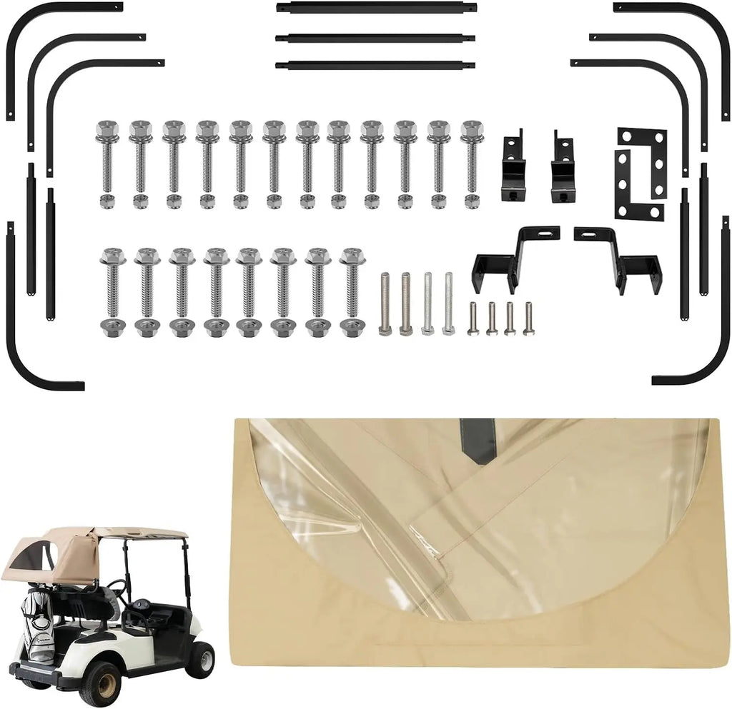 Golf Cart Accessories Rear Bag Rain Cover with Detachable Foldable Bracket for Most of Golf Cart Club Car EZGO RXV YAMAHA