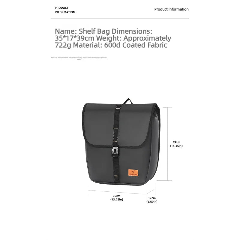 Bicycle Rear Rack Pannier Bag Large Capacity Waterproof Mountain Bike Rear Seat Trunk Bag Cycling Storage Gear