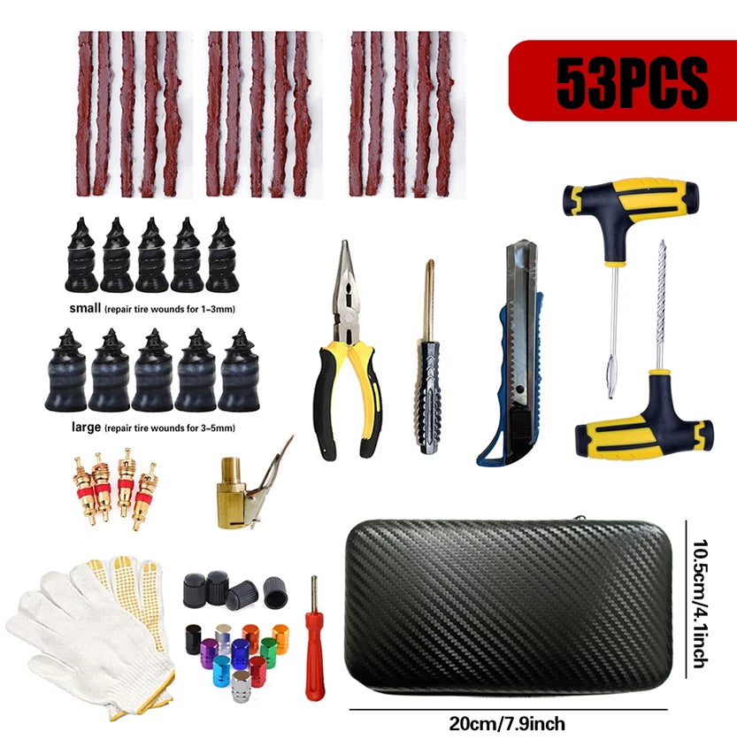 Tubeless Tire Repair Kit – 31, 33 or 53 Pieces